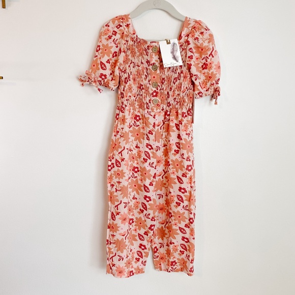 Jessica Simpson Other - JESSICA SIMPSON Girls Pink Floral Smocked Romper NWT | Size 3T